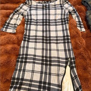 Le Château Black and White Plaid Top